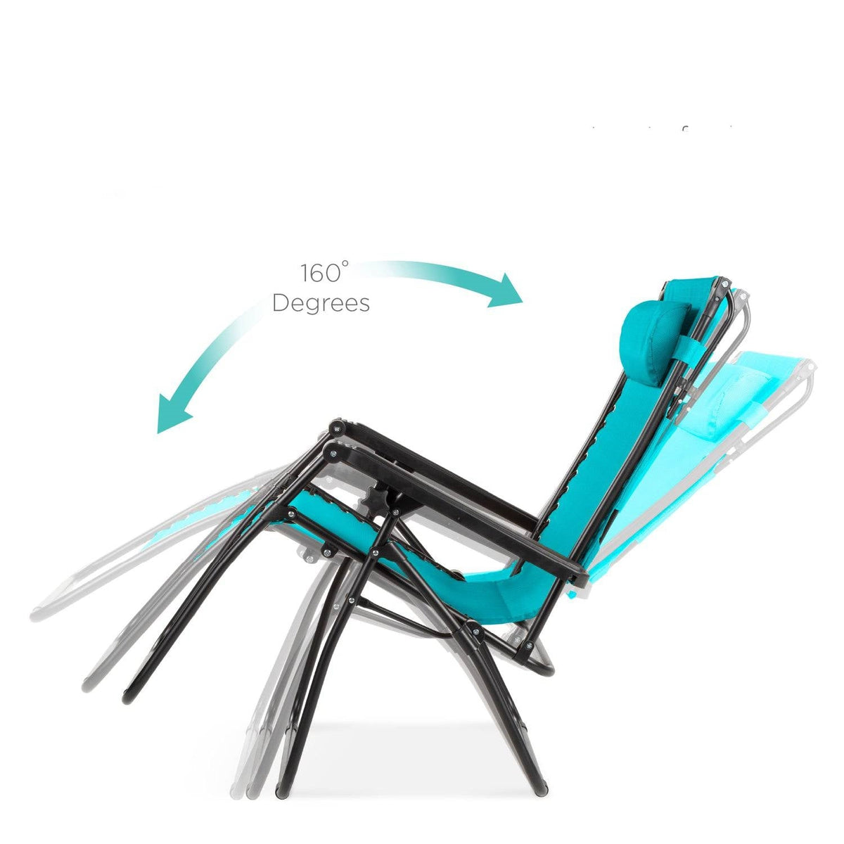 Teal Blue, Zero Gravity, Folding Patio Lounge Chair with Canopy