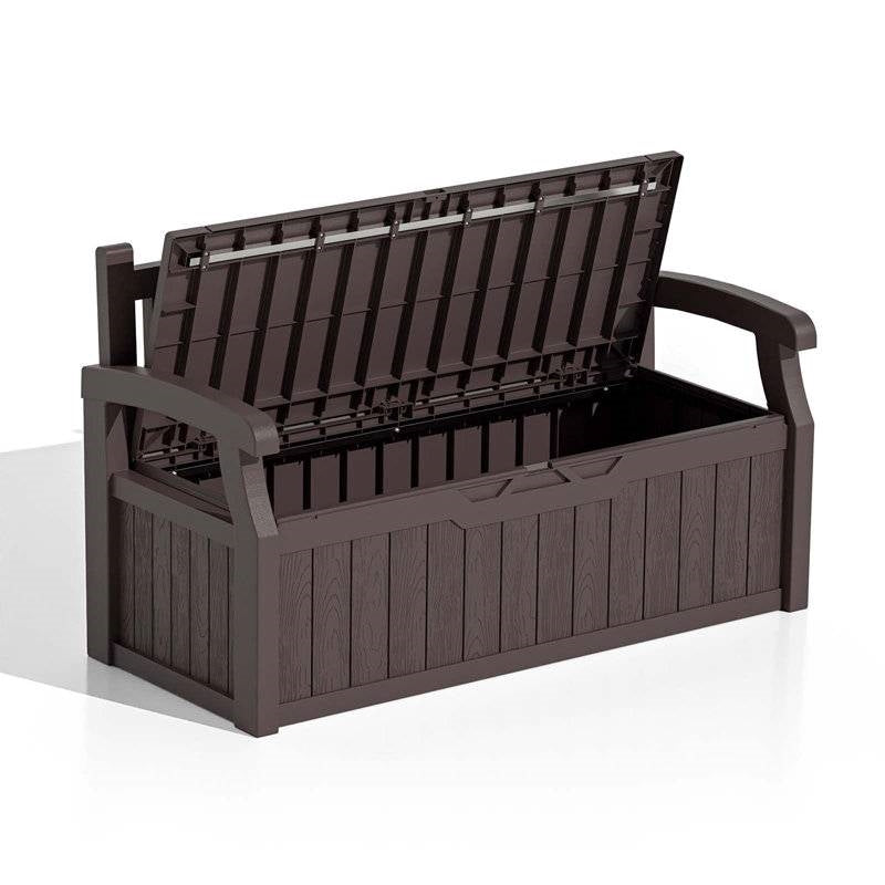 Heavy Duty, Brown, Plastic, Outdoor Bench