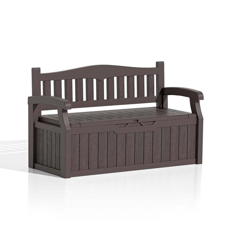 Heavy Duty, Brown, Plastic, Outdoor Bench