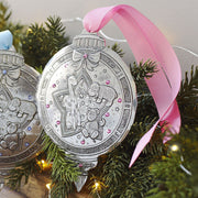 Baby Girl 1st Christmas Ornament with Crystals