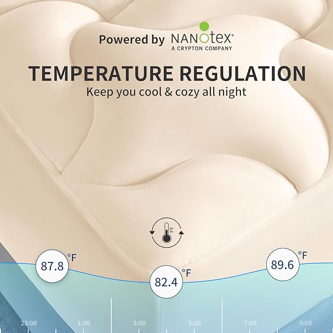 Premium Cooling Mattress Pad Beige