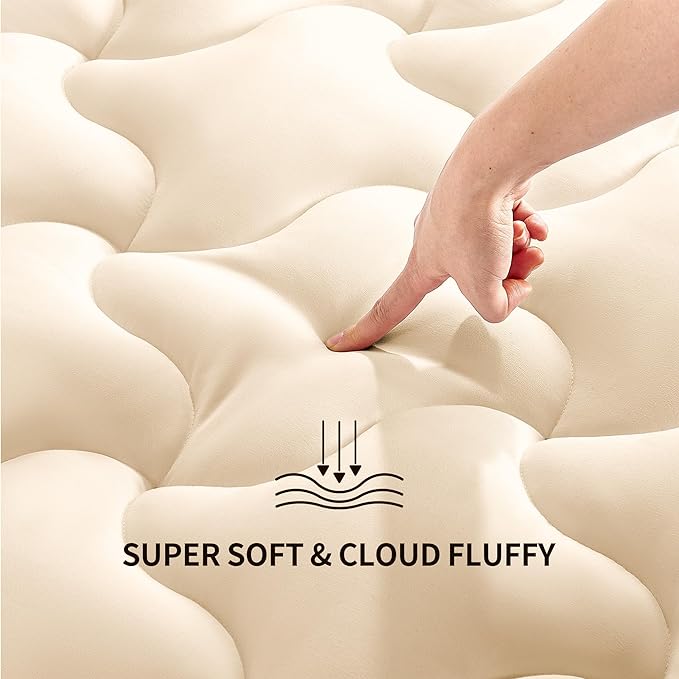 Premium Cooling Mattress Pad Beige