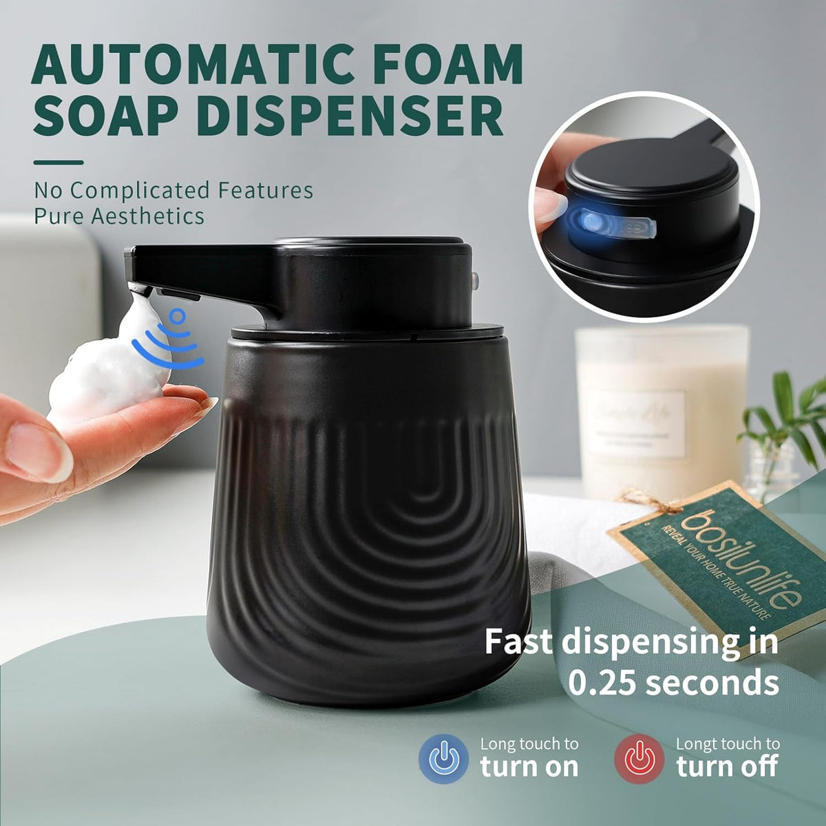 SoftWave Automatic Foaming Soap Dispenser, 10 oz
