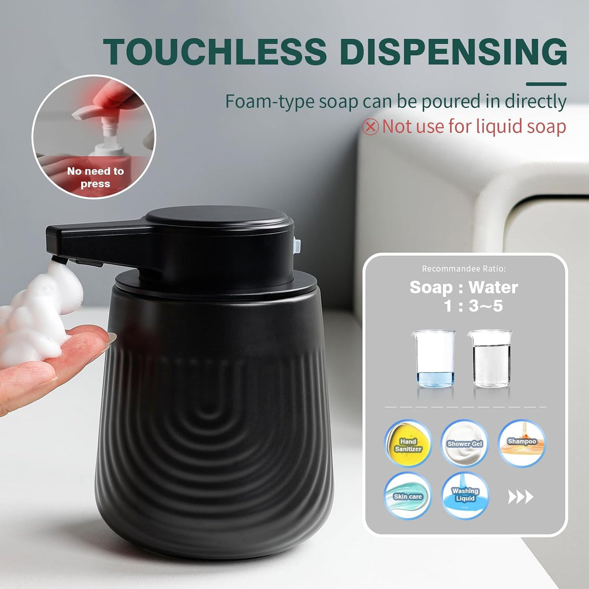 SoftWave Automatic Foaming Soap Dispenser, 10 oz