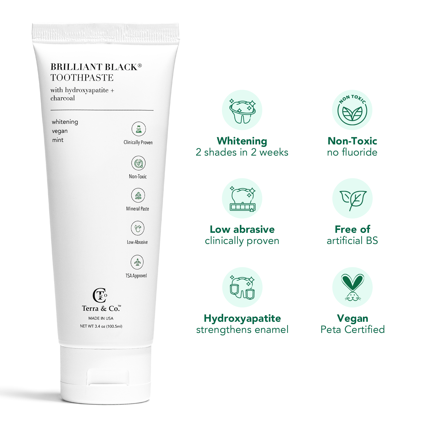 Brilliant Black® Toothpaste | Fluoride-Free Activated Charcoal Whitening