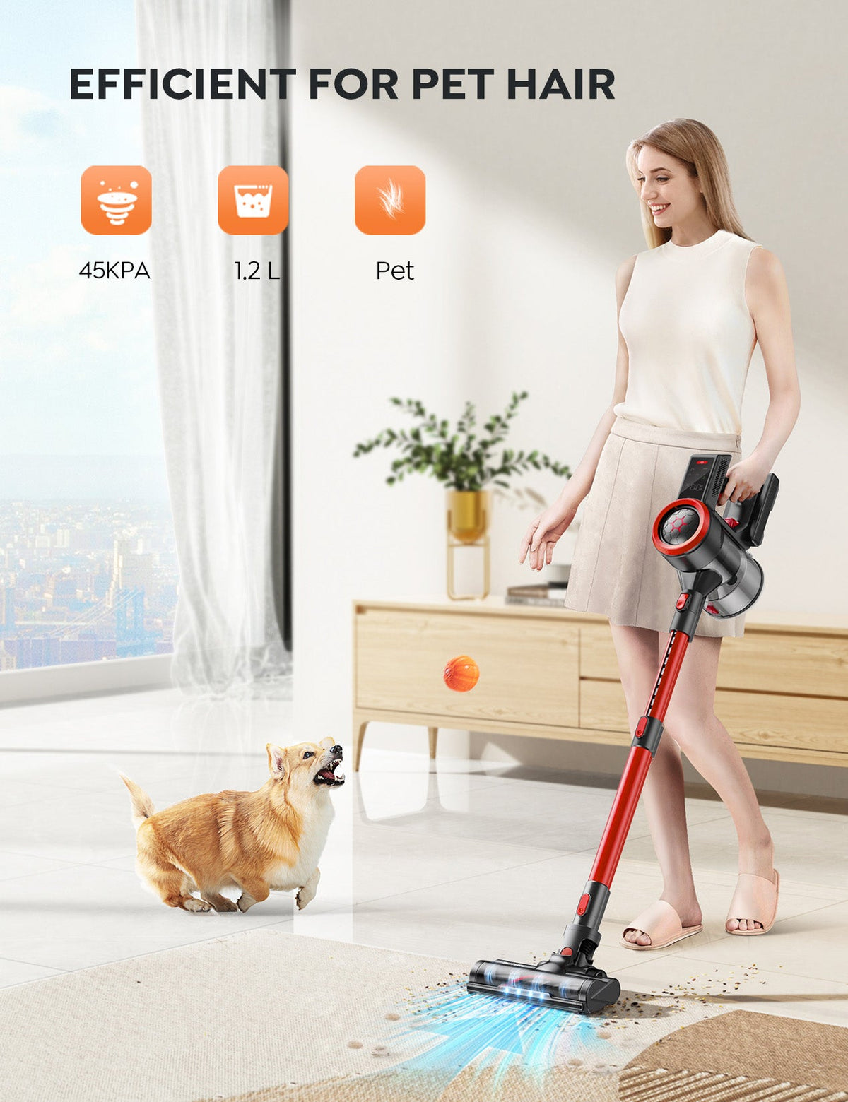 Buture JR700 Red Cordless Vacuum