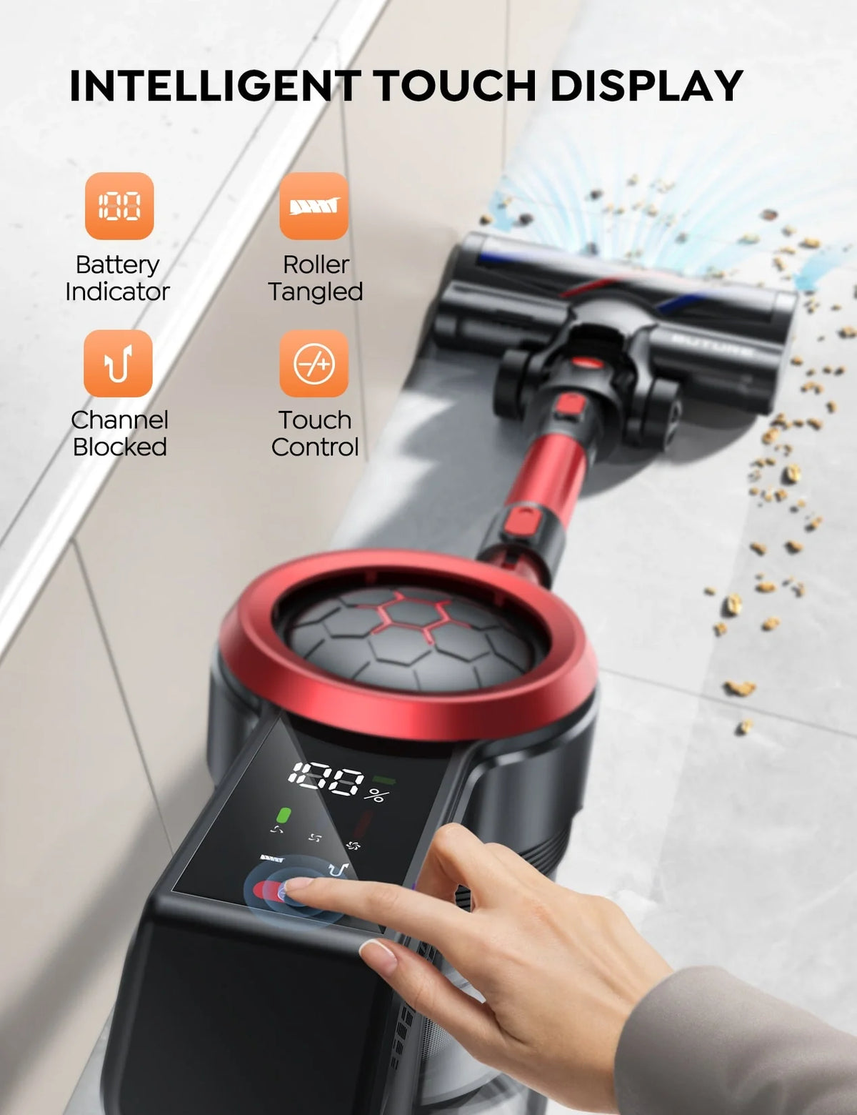 Buture JR700 Red Cordless Vacuum
