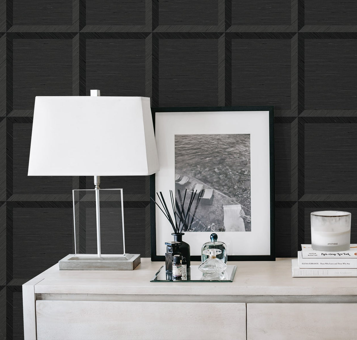A Lot More Textures Oulu Geometric Embossed Vinyl Unpasted Wallpaper