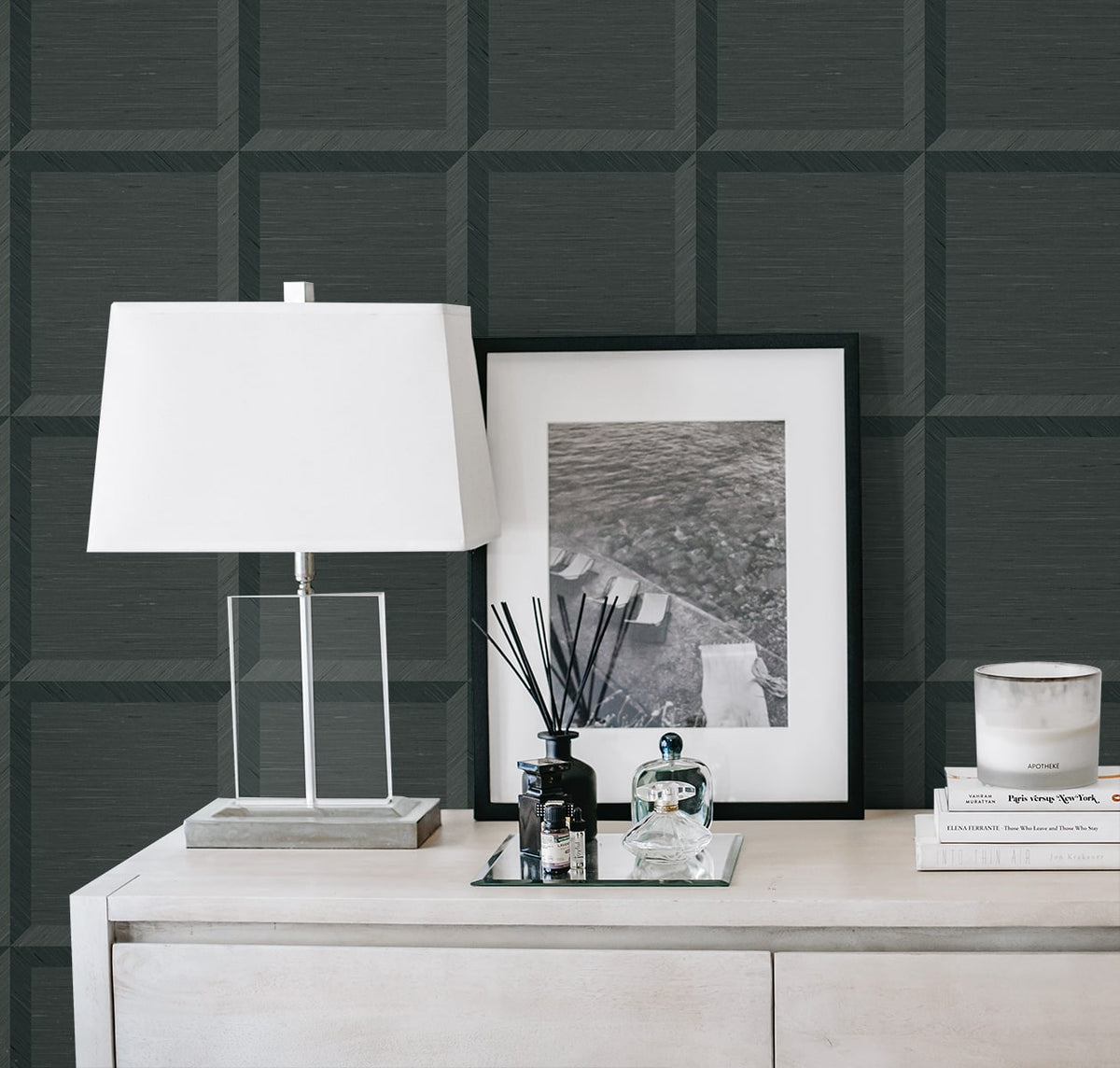 A Lot More Textures Oulu Geometric Embossed Vinyl Unpasted Wallpaper