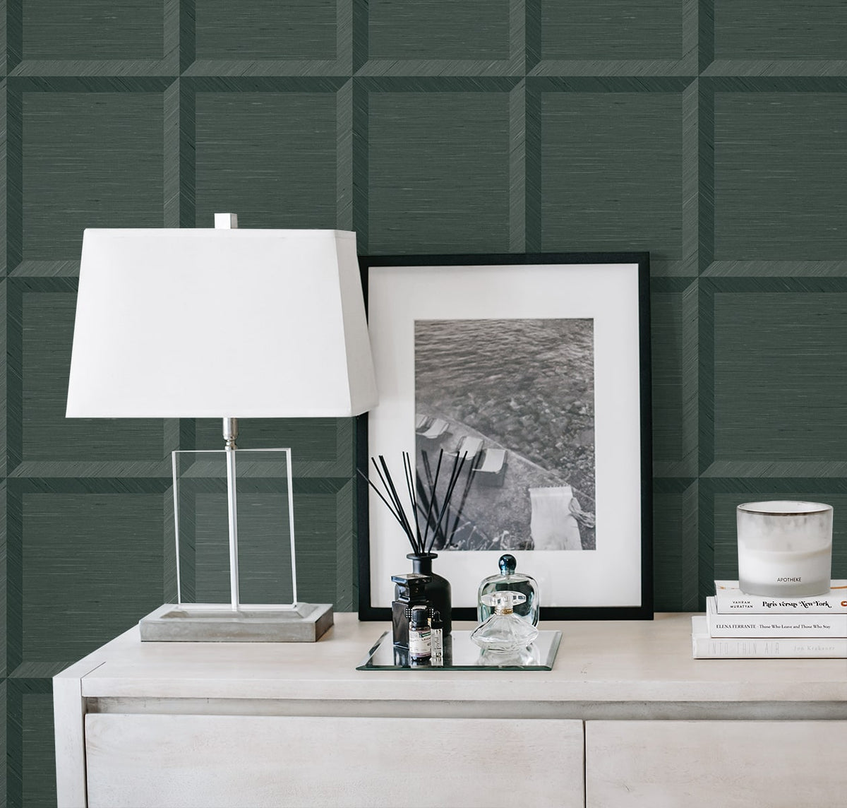 A Lot More Textures Oulu Geometric Embossed Vinyl Unpasted Wallpaper