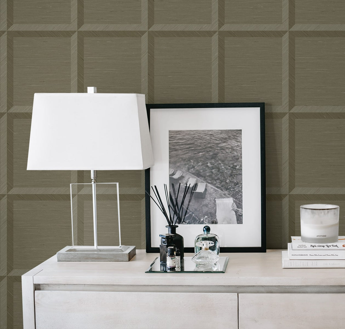 A Lot More Textures Oulu Geometric Embossed Vinyl Unpasted Wallpaper