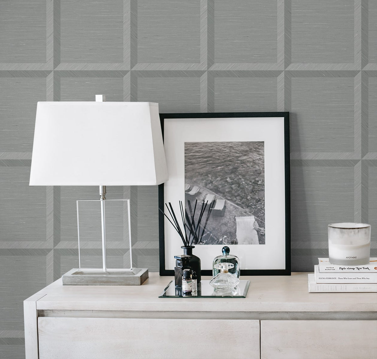 A Lot More Textures Oulu Geometric Embossed Vinyl Unpasted Wallpaper