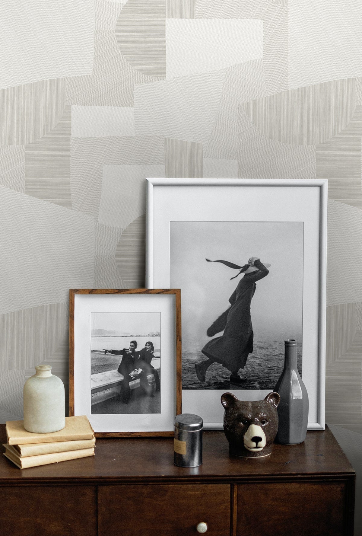 A Lot More Textures Lahti Geometric Embossed Vinyl Unpasted Wallpaper