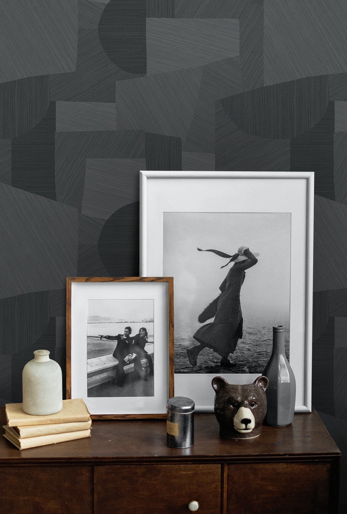 A Lot More Textures Lahti Geometric Embossed Vinyl Unpasted Wallpaper