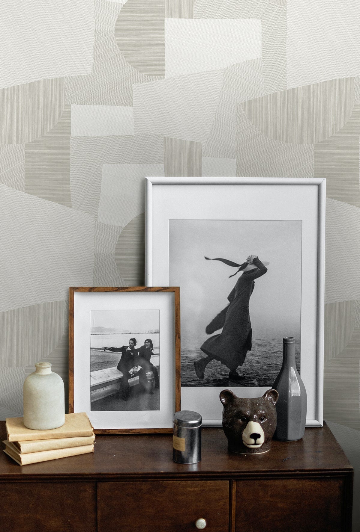 A Lot More Textures Lahti Geometric Embossed Vinyl Unpasted Wallpaper