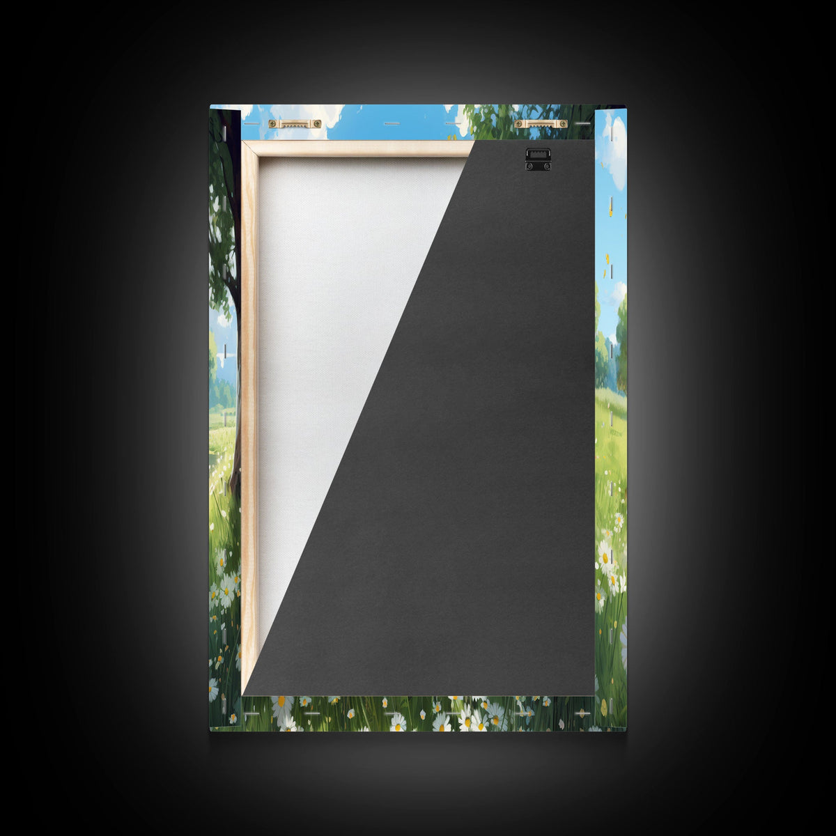 Beautiful Spring Meadow Landscape Painting 3 Piece Set, Wall Art