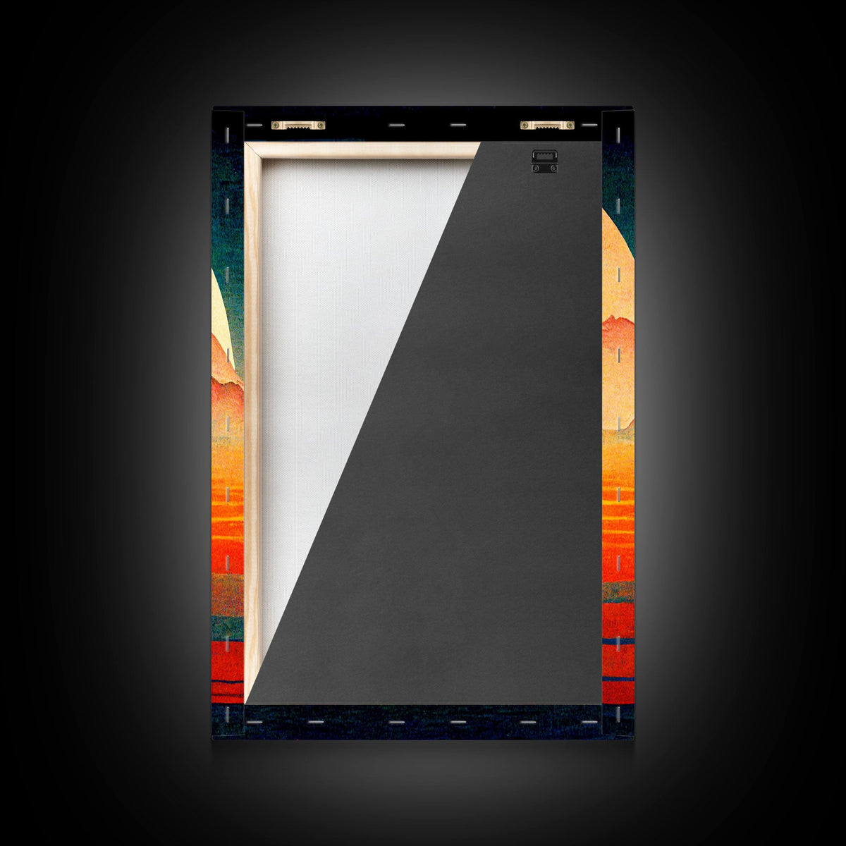 Retro Japanese Style Sunset Art, 3 Piece Wall Art, Canvas Print