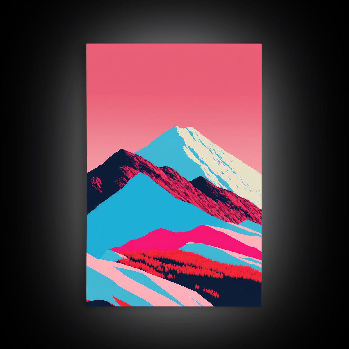 Minimalist Midcentury Wall Art, Framed Canvas Prints, 3 Piece Wall Art