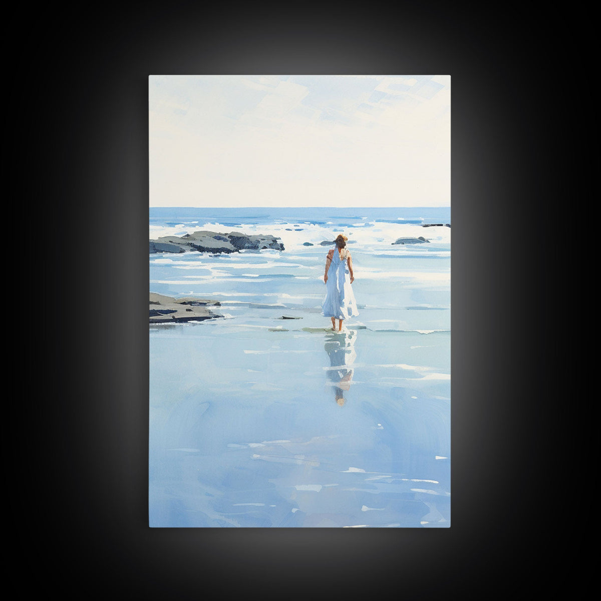 Framed Ocean Art | 3 Piece Art | Triptych Painting