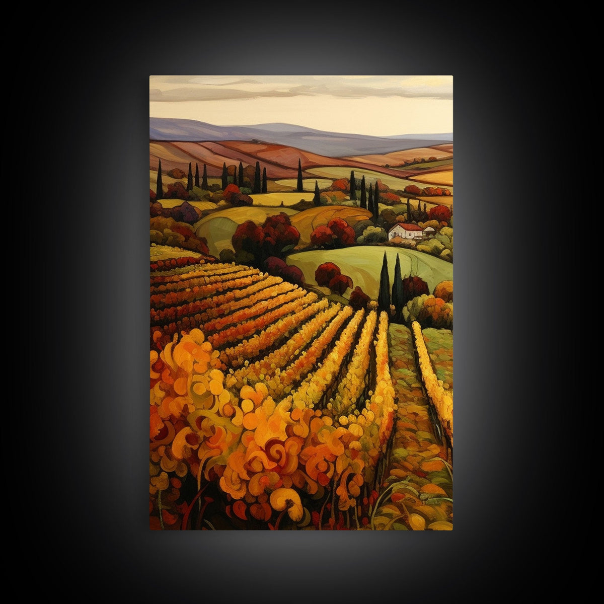 Italian Vineyard Framed Canvas Prints, 3 Piece Art
