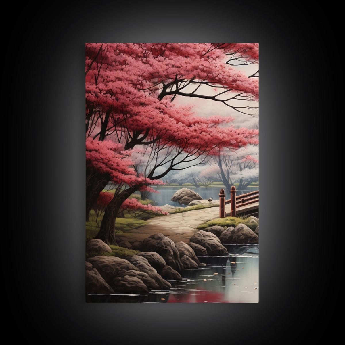 Japanese Print, Landscape Wall Art, Canvas Print, 3 Piece