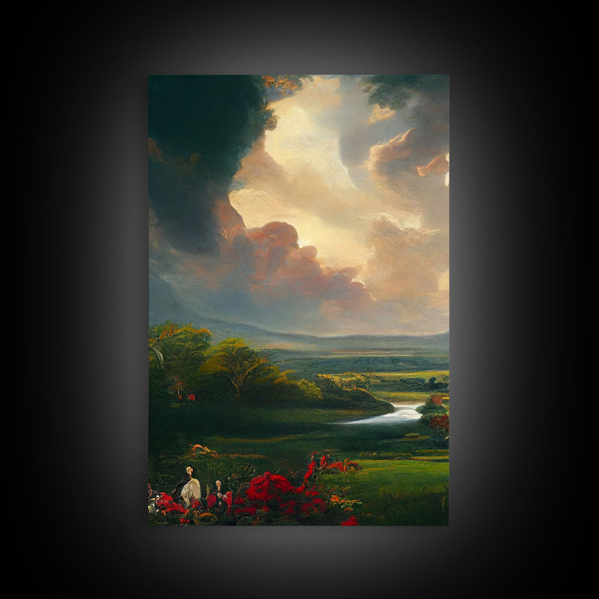 The Dark Tower, 3 Piece Panoramic Art, Ready To Hang Canvas Print