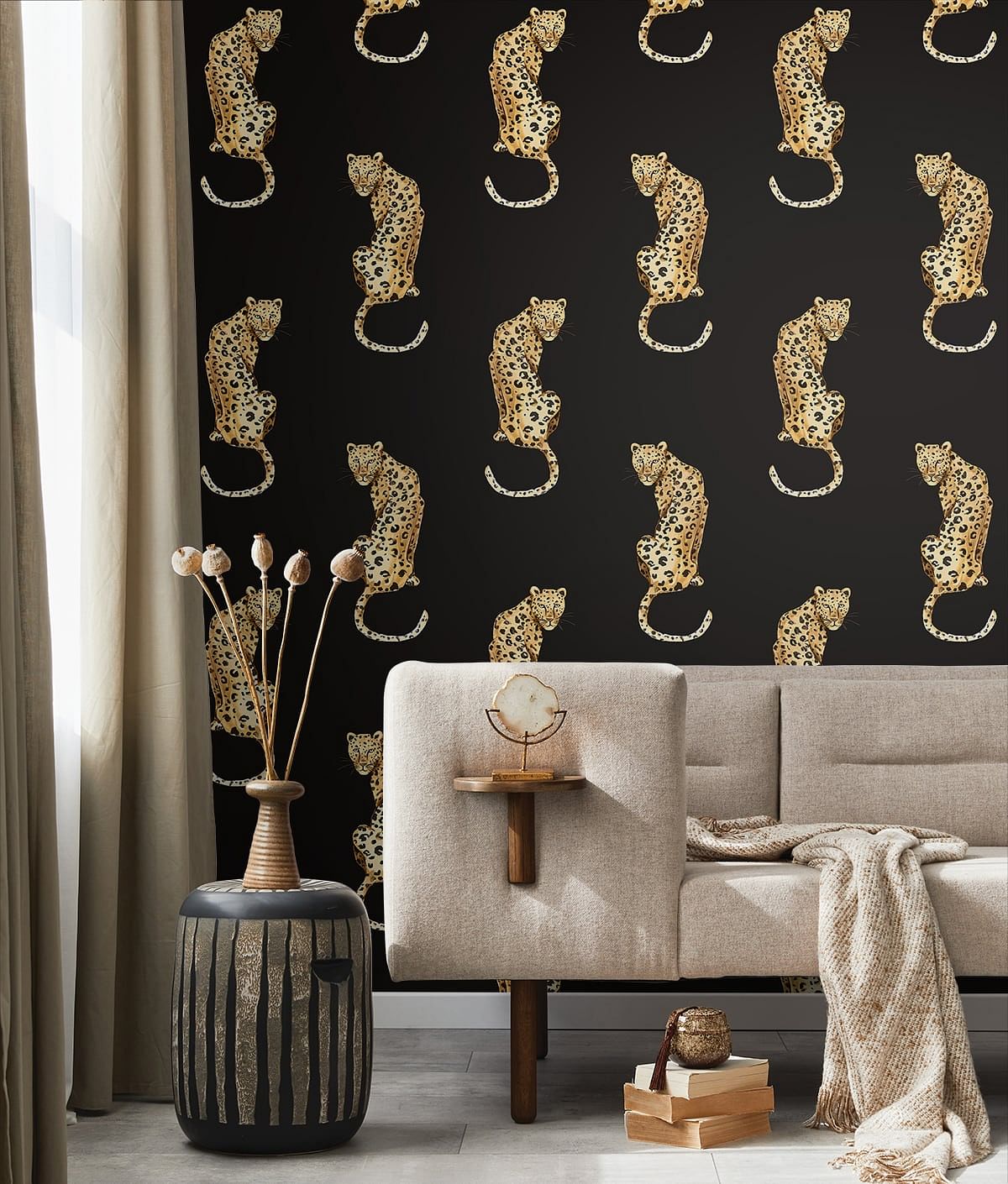 Leopard King Peel and Stick Removable Wallpaper