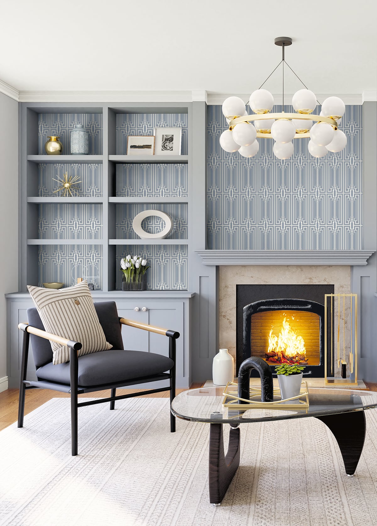 Deco 2 Manhattan Geometric Unpasted Wallpaper