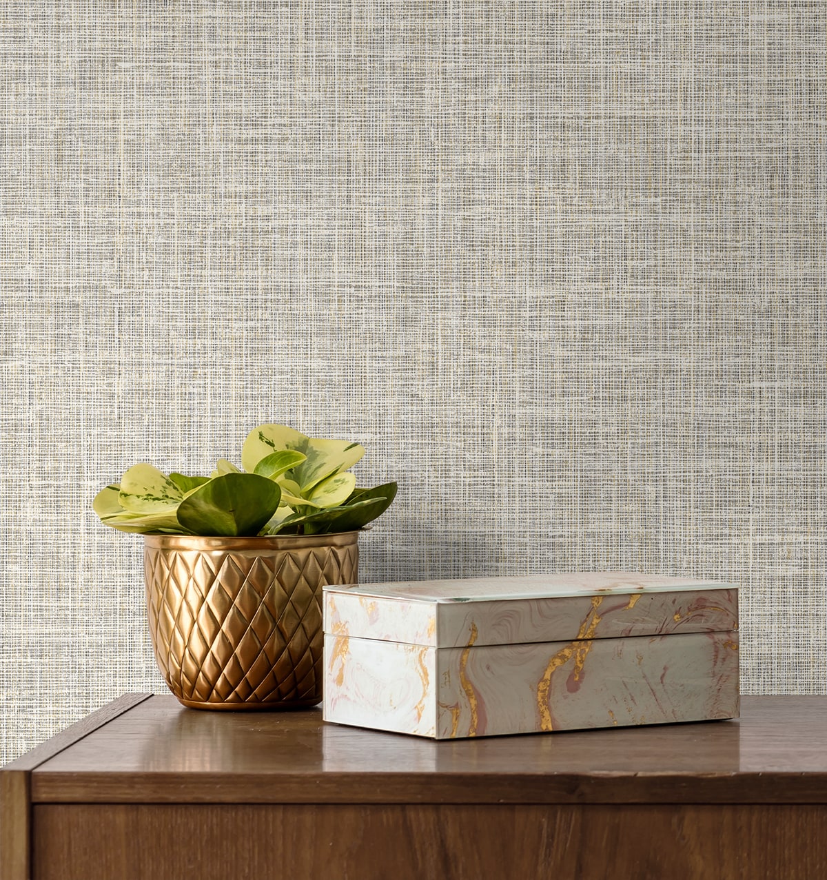 Deco 2 Soho Faux Linen Unpasted Wallpaper