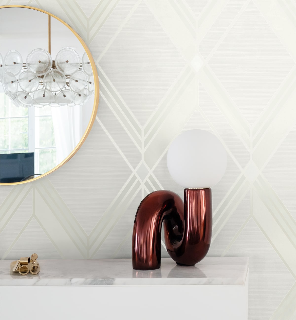 Deco 2 Brooklyn Diamond Geometric Unpasted Wallpaper