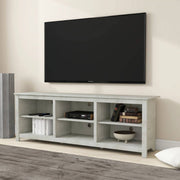 Farmhouse Style TV Stand in Light Grey Oak Wood Finish