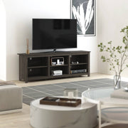Dark Brown Wood TV Stand Entertainment Center