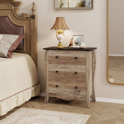 Dresser for Bedroom with 3 Folding Fabric Drawers & Anti-tipping Kit-Brown