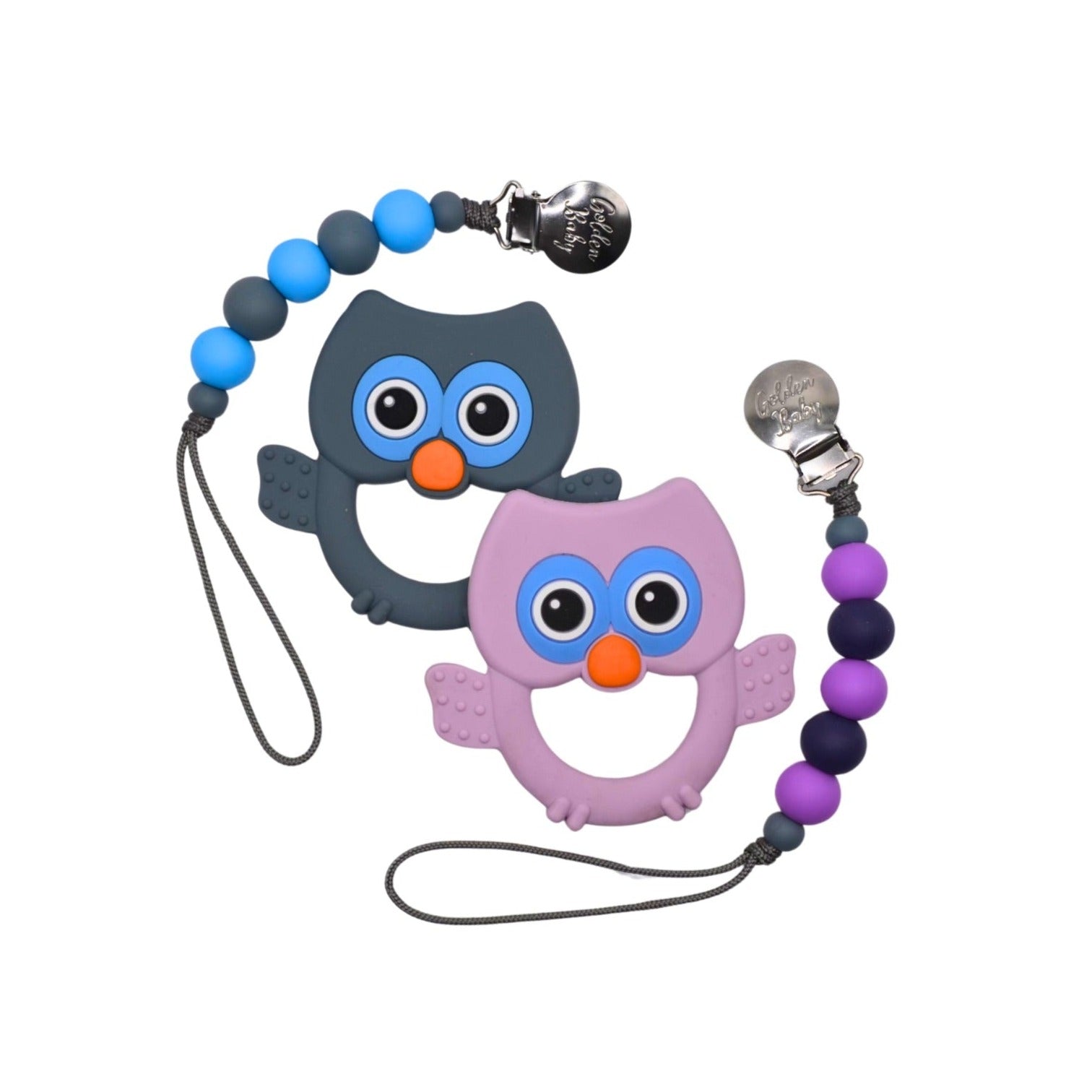 Owl Teether Set - Grey