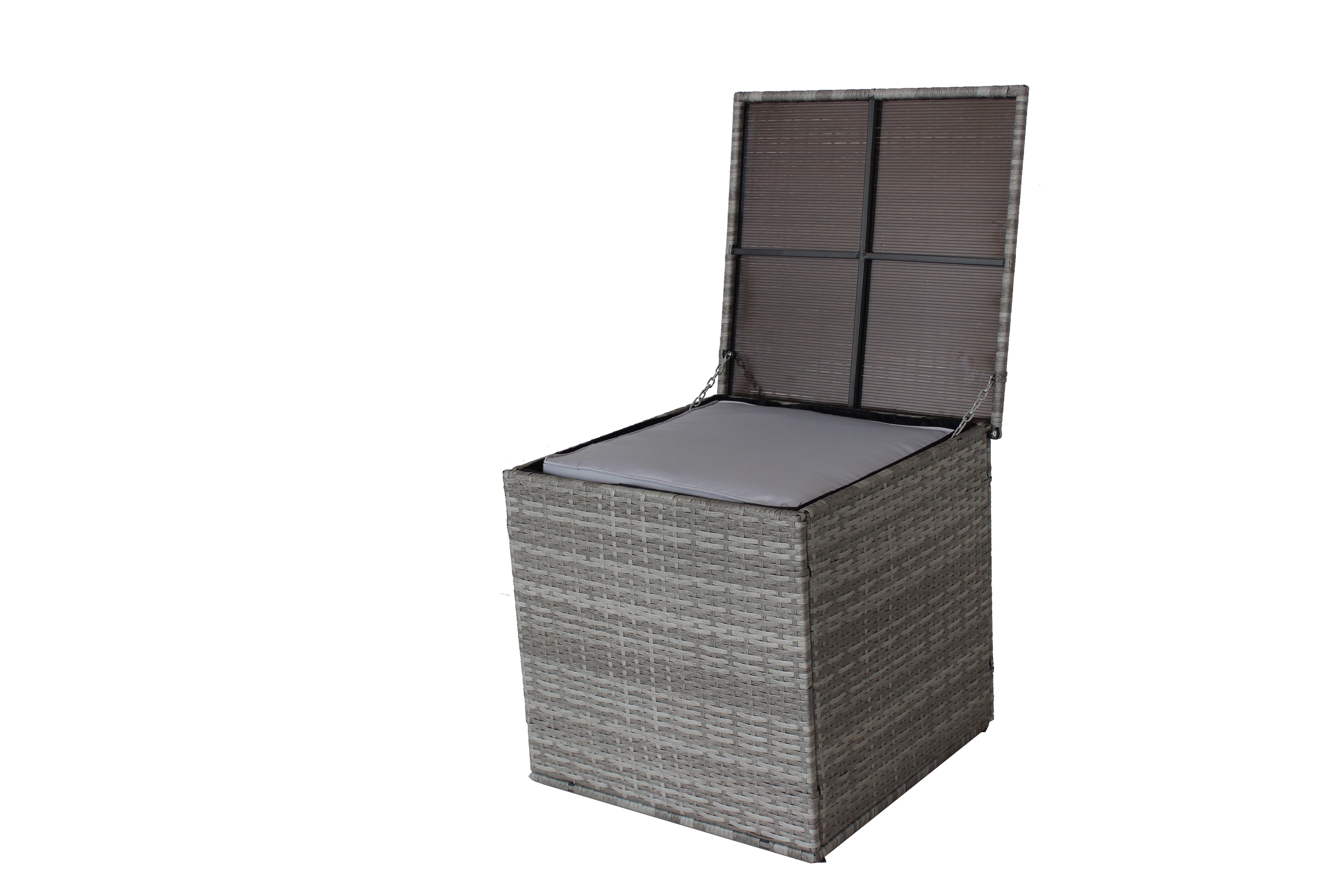 4 Piece Patio Sectional Sofa Set with Storage Box - Grey