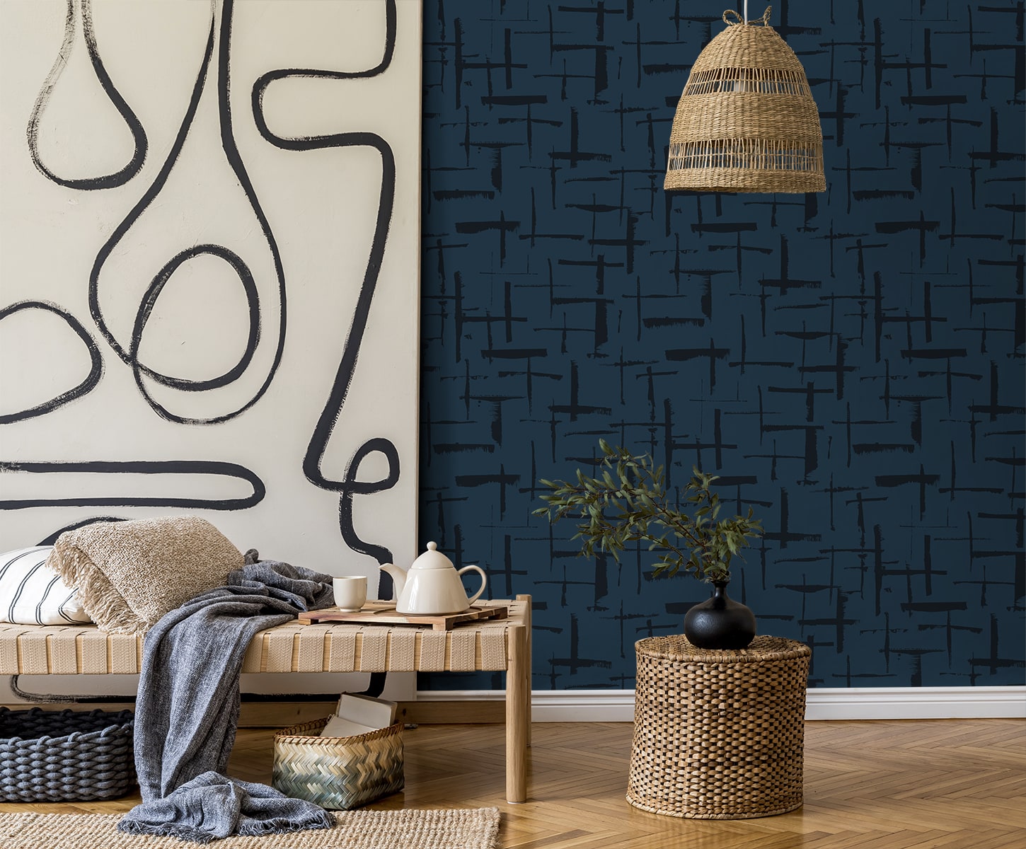Geometric Textures Incrociato Unpasted Wallpaper