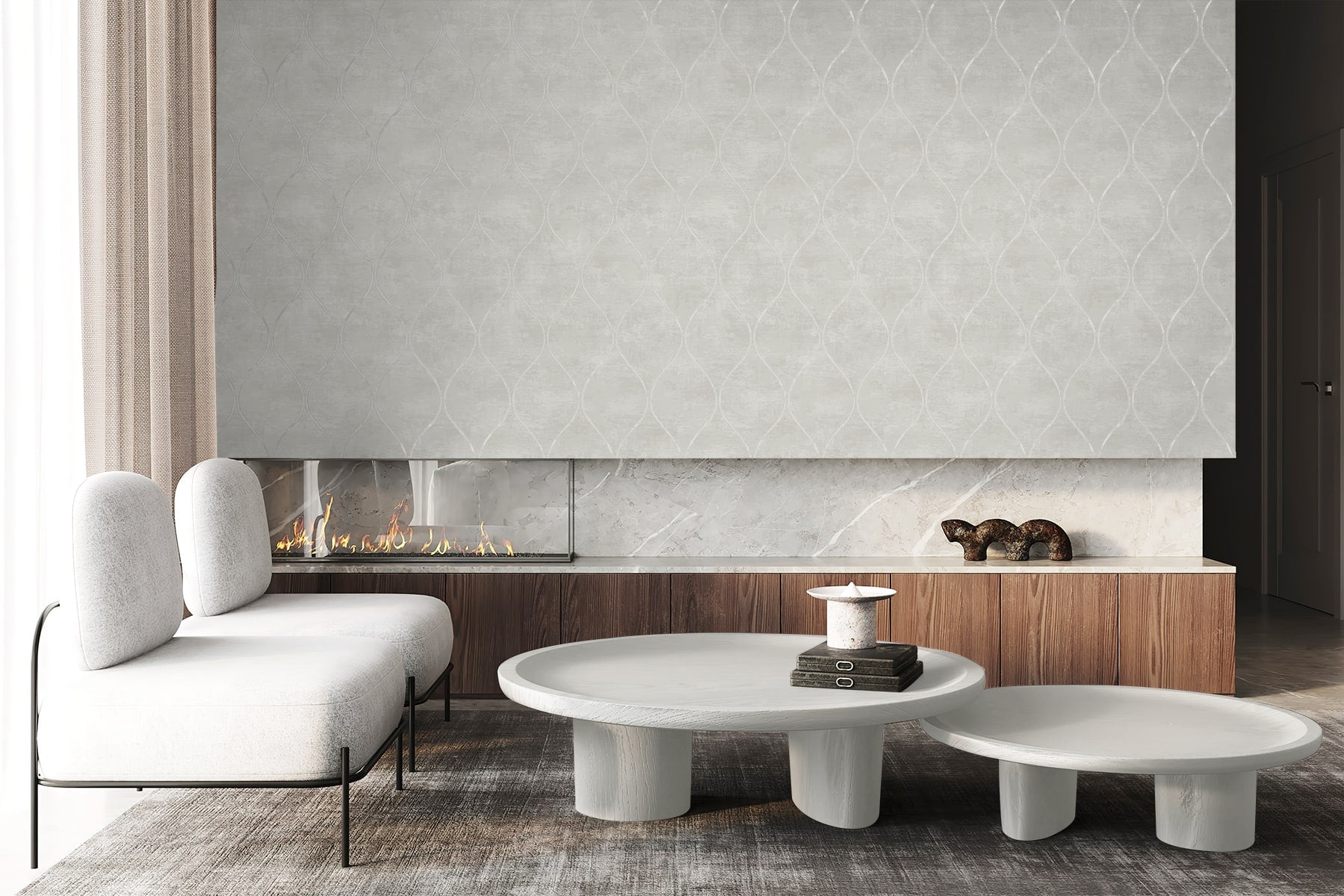 Geometric Textures Ellisse Ogee Unpasted Wallpaper