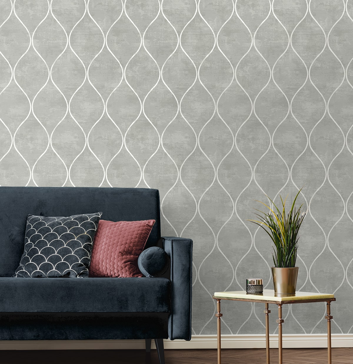 Geometric Textures Ellisse Ogee Unpasted Wallpaper
