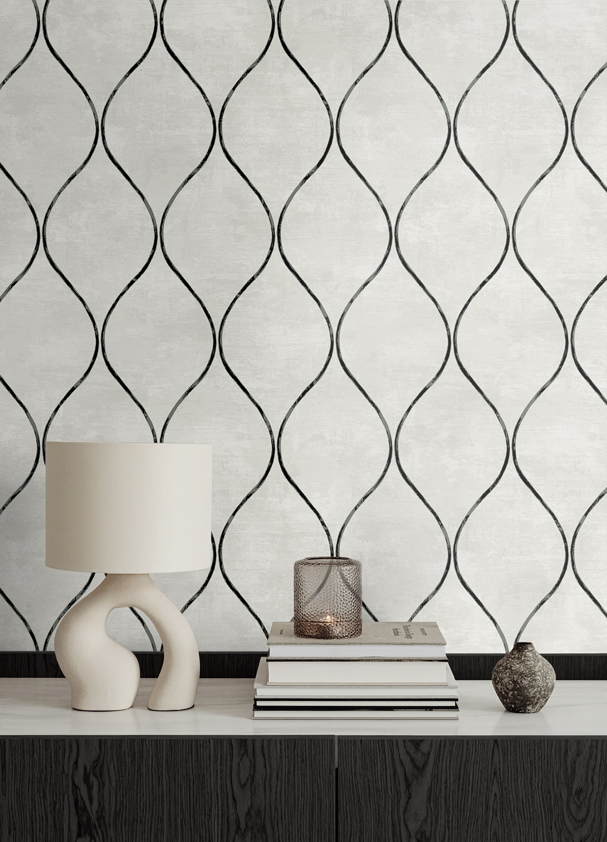 Geometric Textures Ellisse Ogee Unpasted Wallpaper
