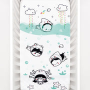 Dive In Standard Size Crib Sheet