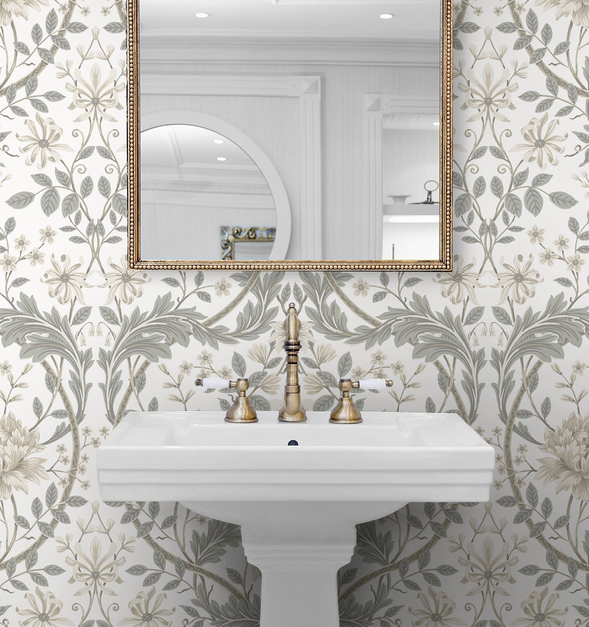 Honeysuckle Floral Vintage Prepasted Wallpaper