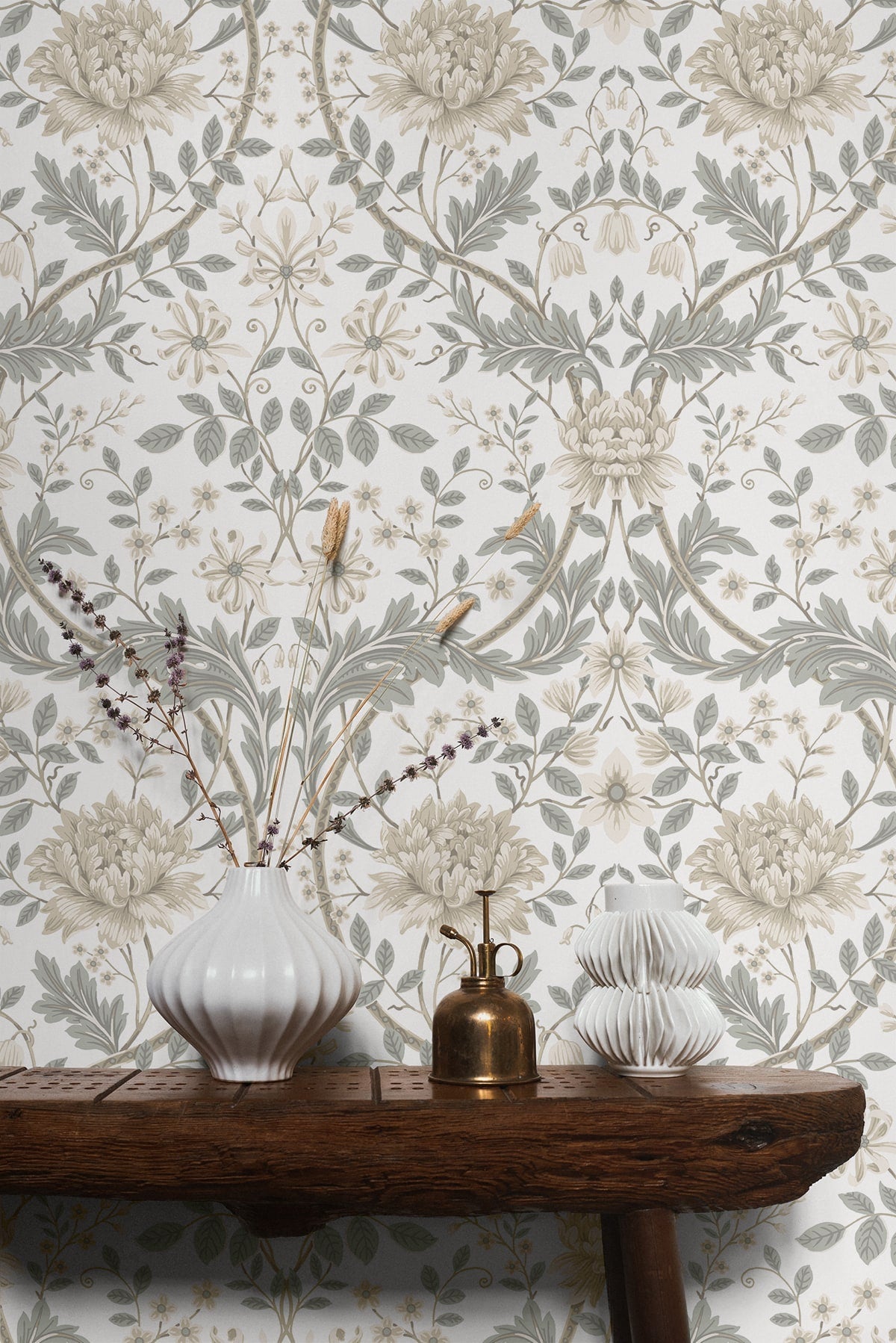 Honeysuckle Floral Vintage Prepasted Wallpaper
