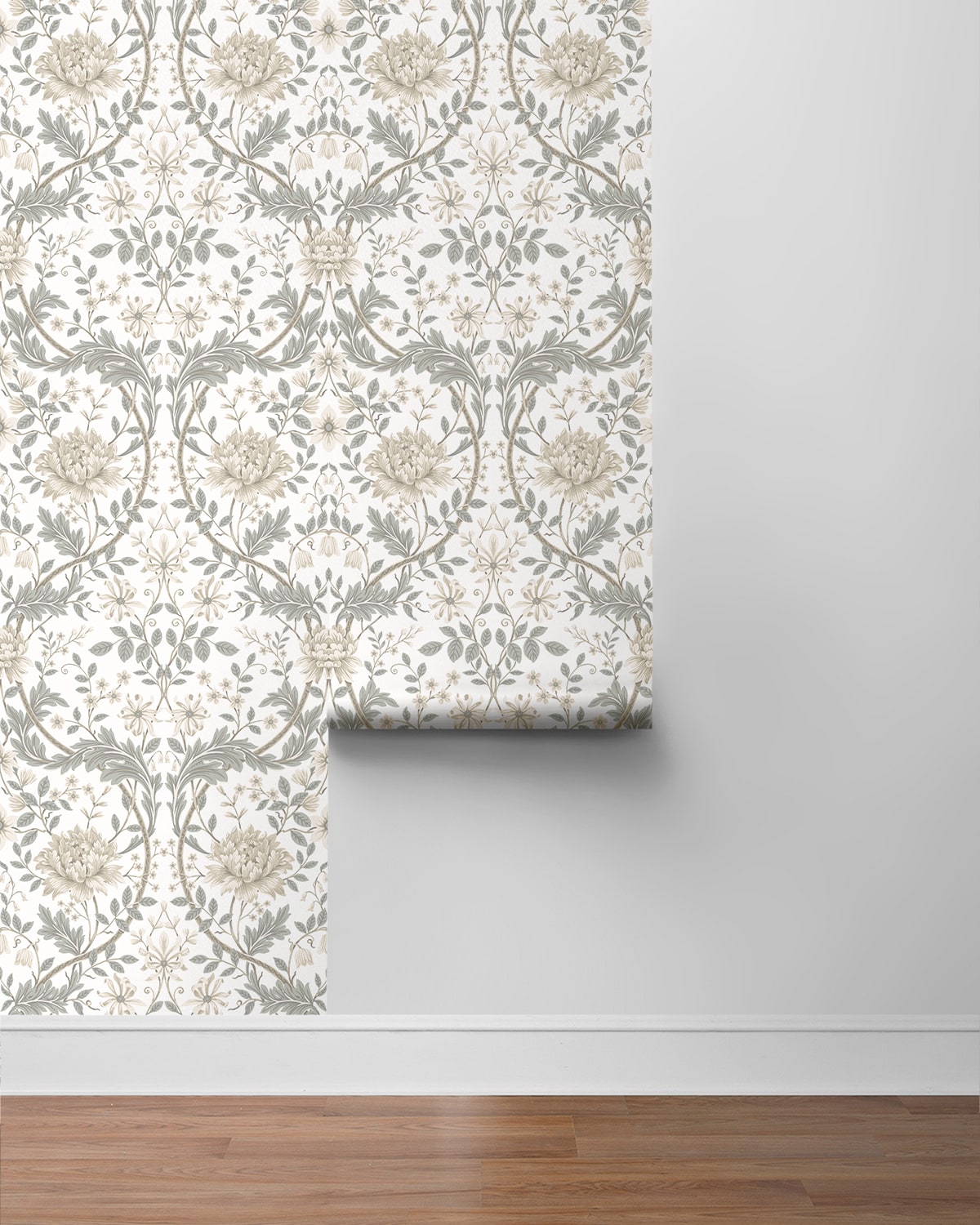 Honeysuckle Floral Vintage Prepasted Wallpaper