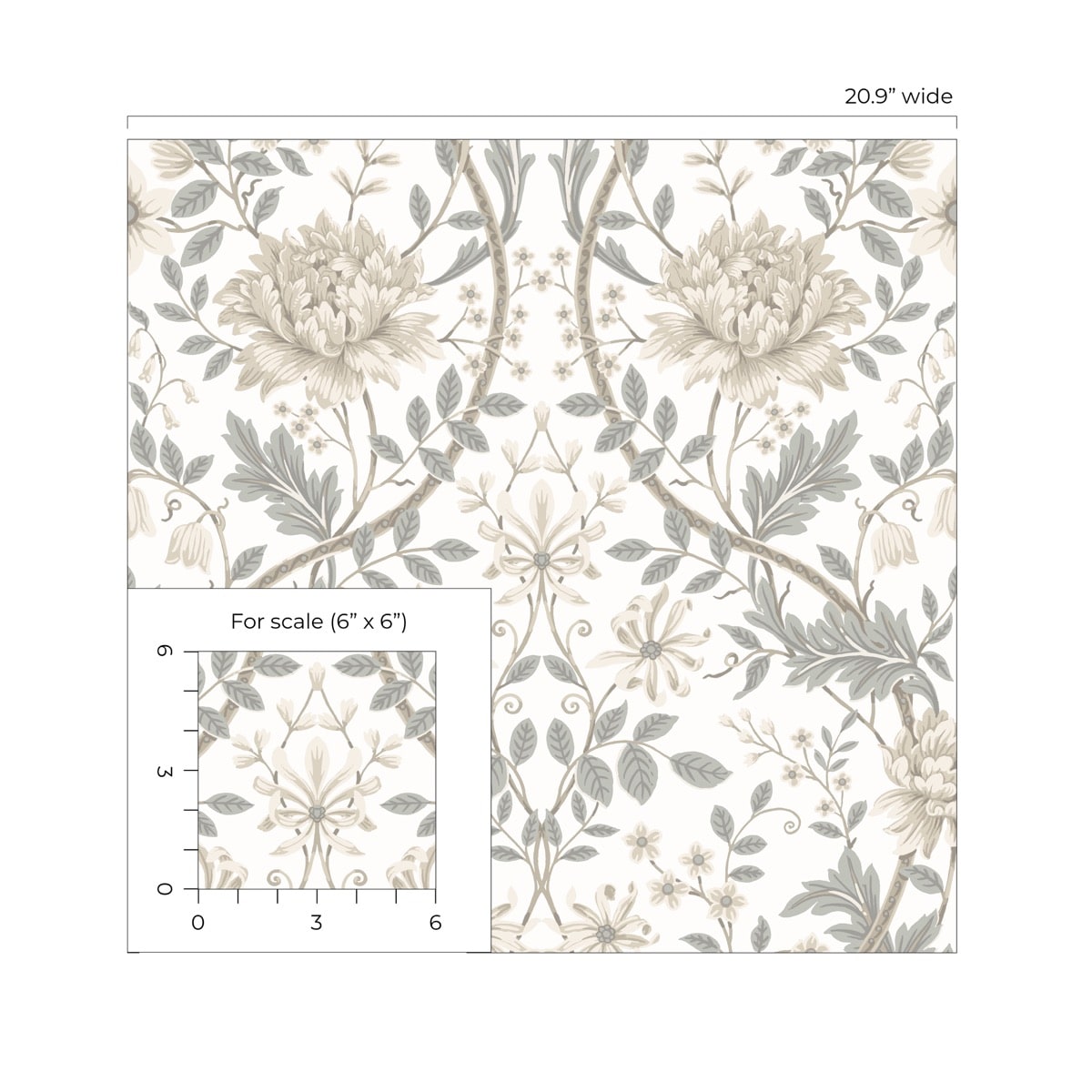 Honeysuckle Floral Vintage Prepasted Wallpaper