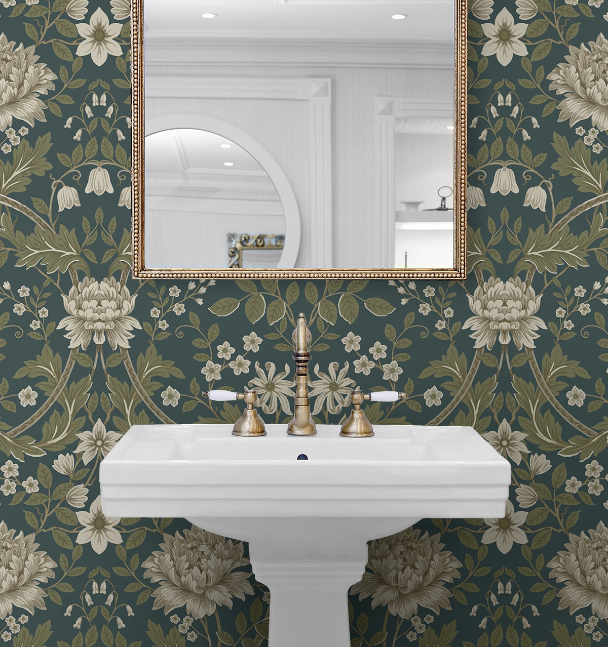 Honeysuckle Floral Vintage Prepasted Wallpaper