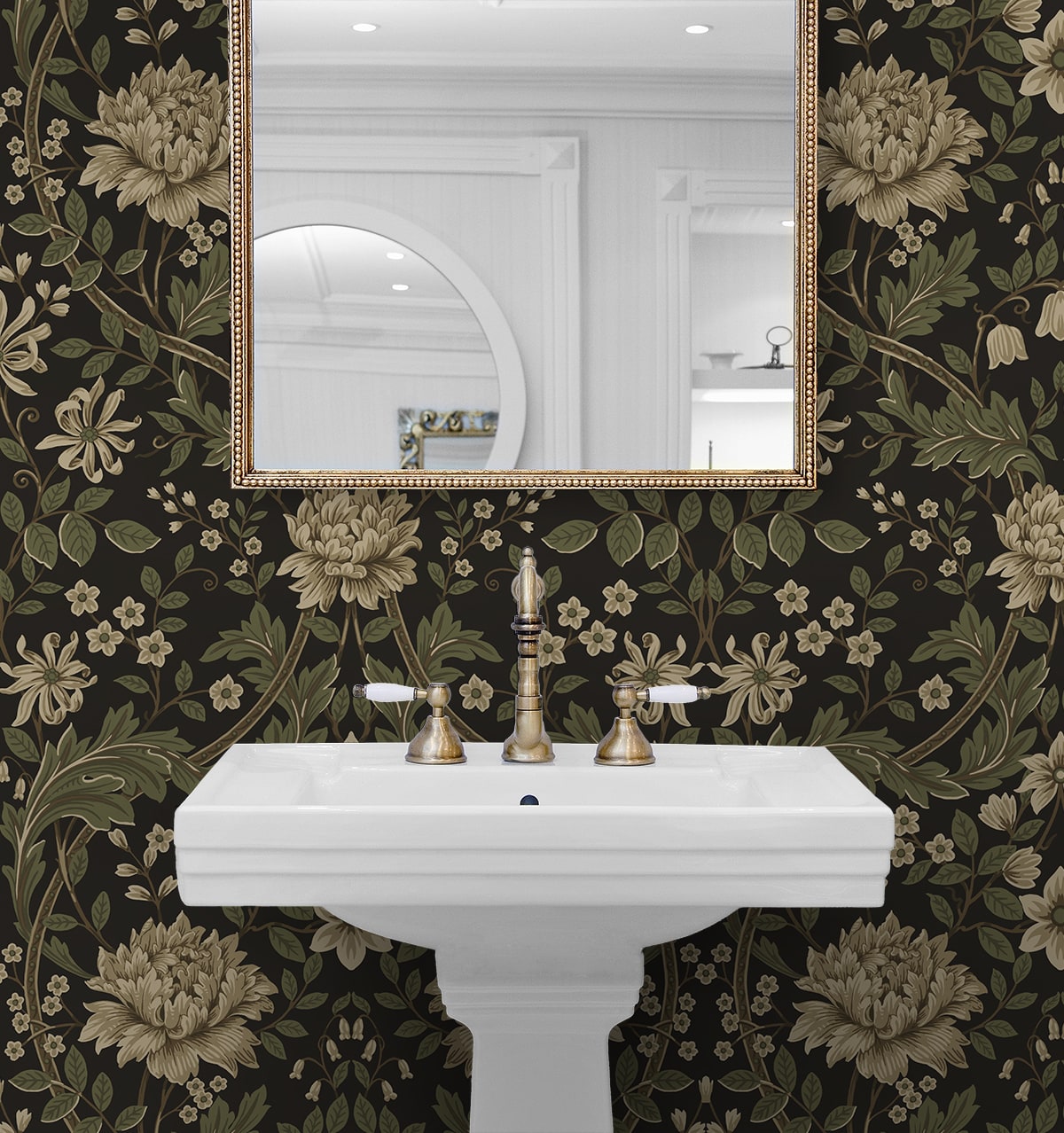 Honeysuckle Floral Vintage Prepasted Wallpaper