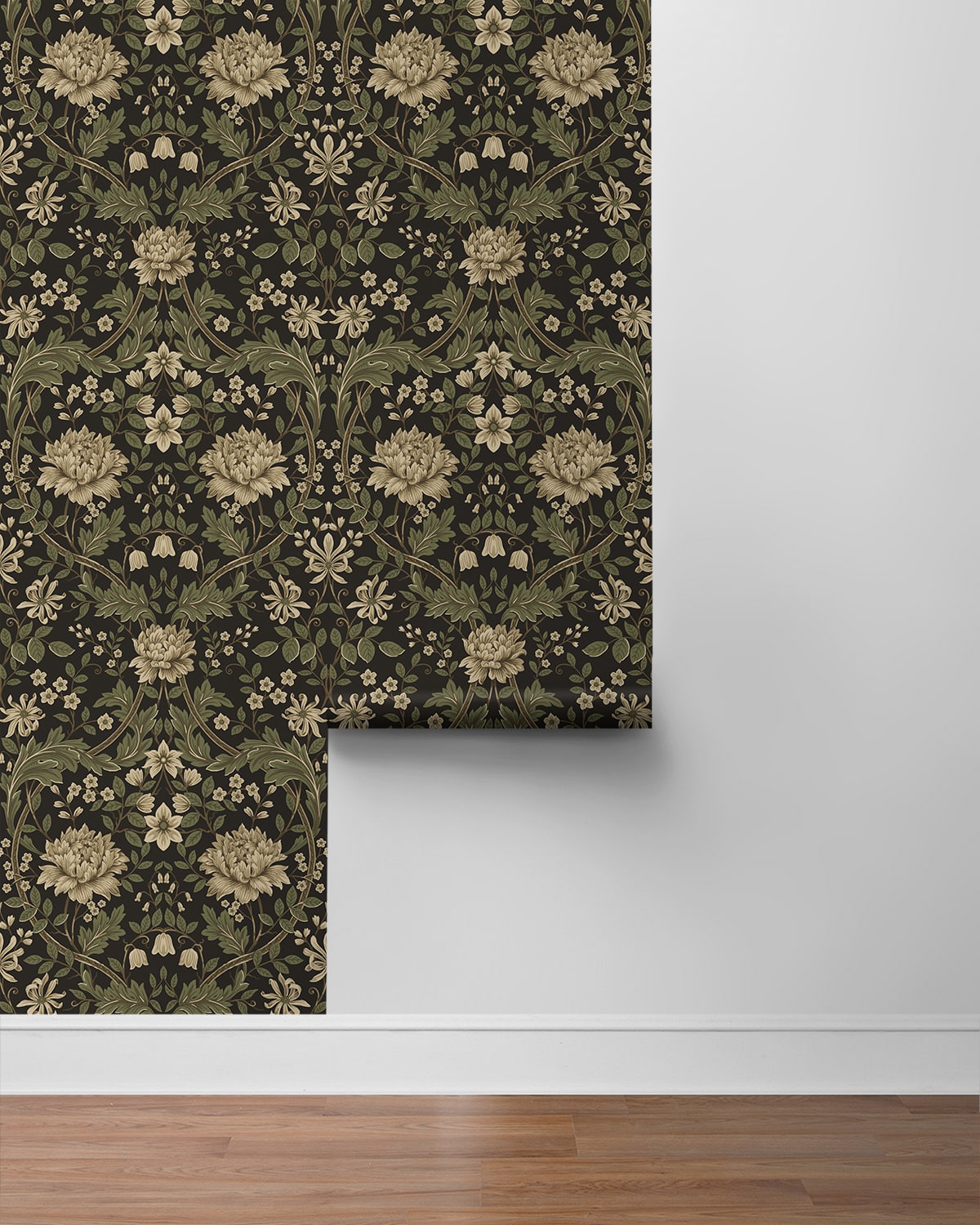 Honeysuckle Floral Vintage Prepasted Wallpaper