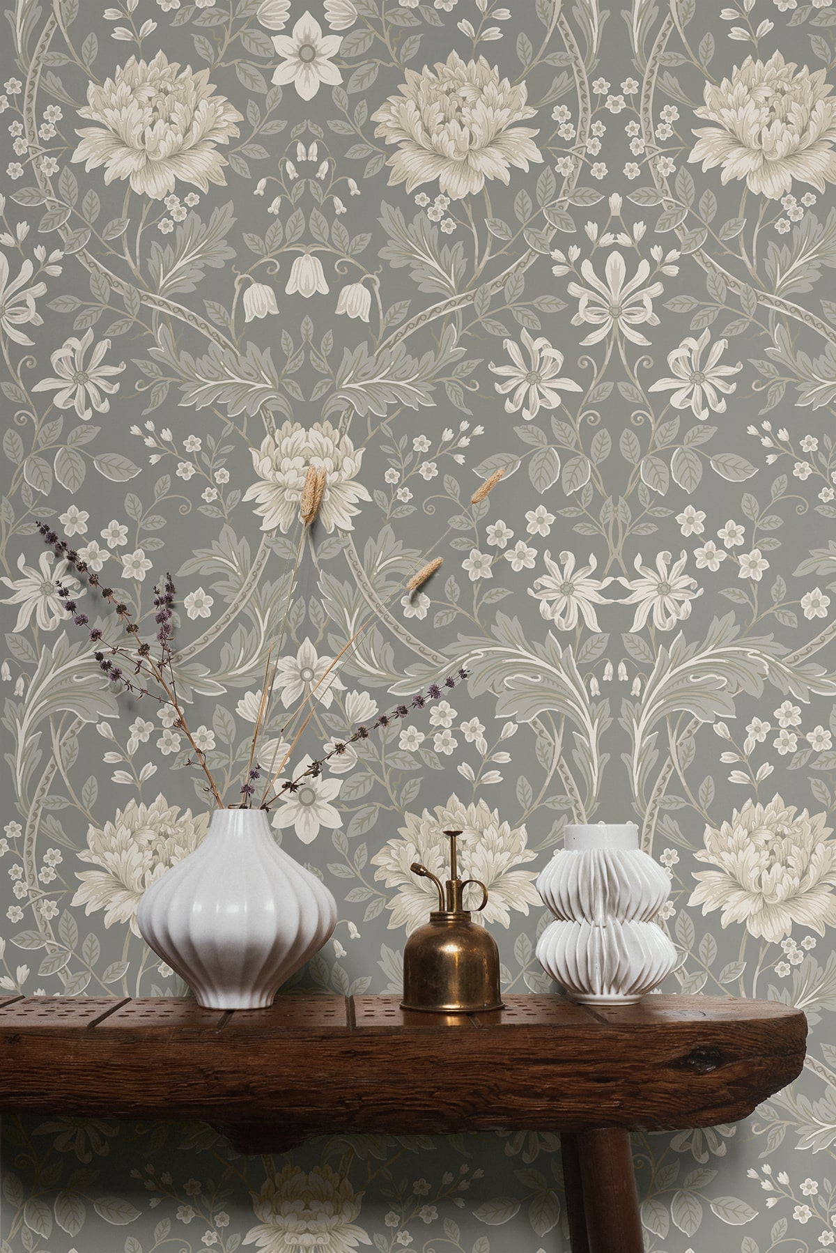 Honeysuckle Floral Vintage Prepasted Wallpaper