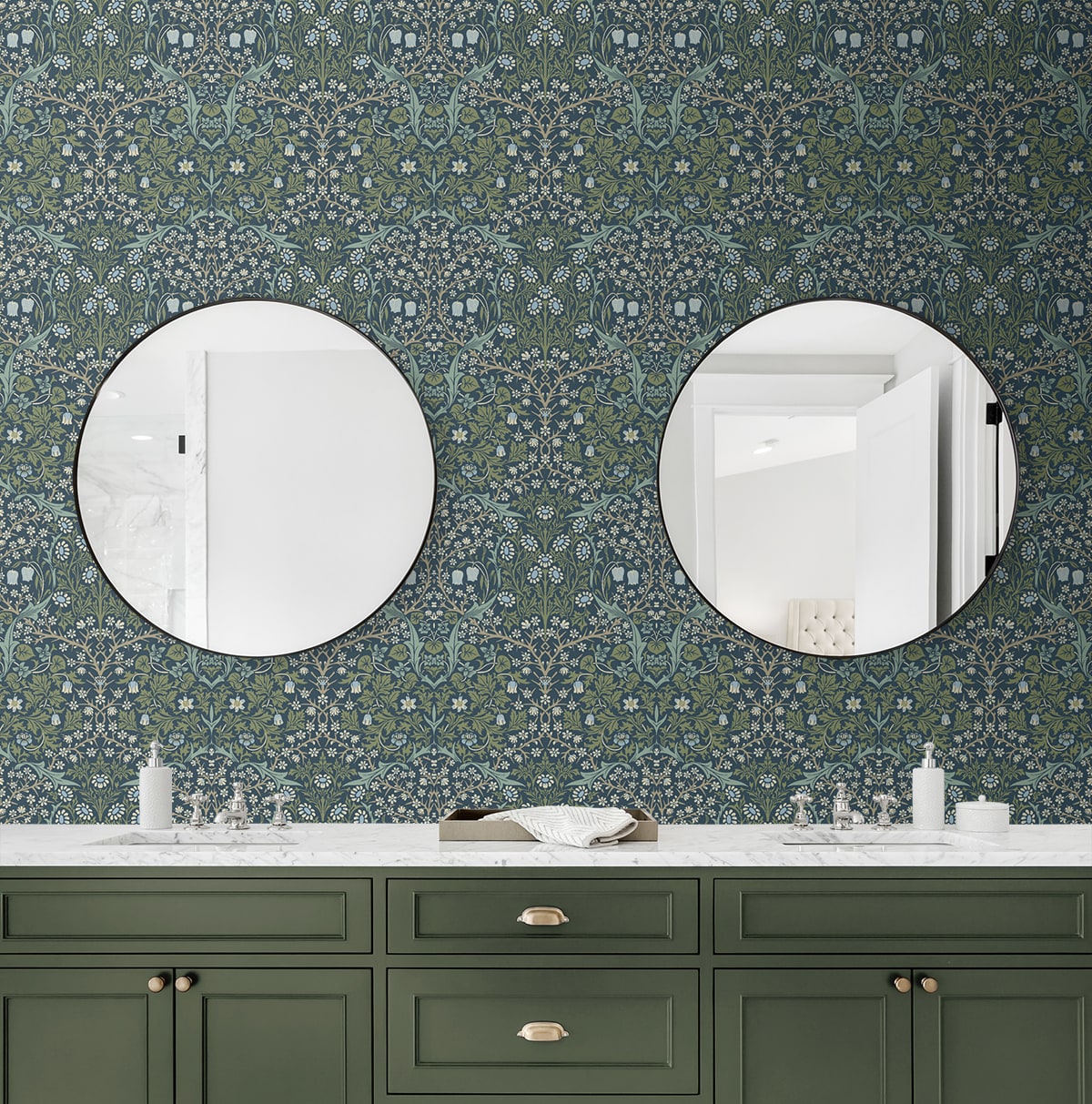 Victorian Garden Floral Vintage Prepasted Wallpaper