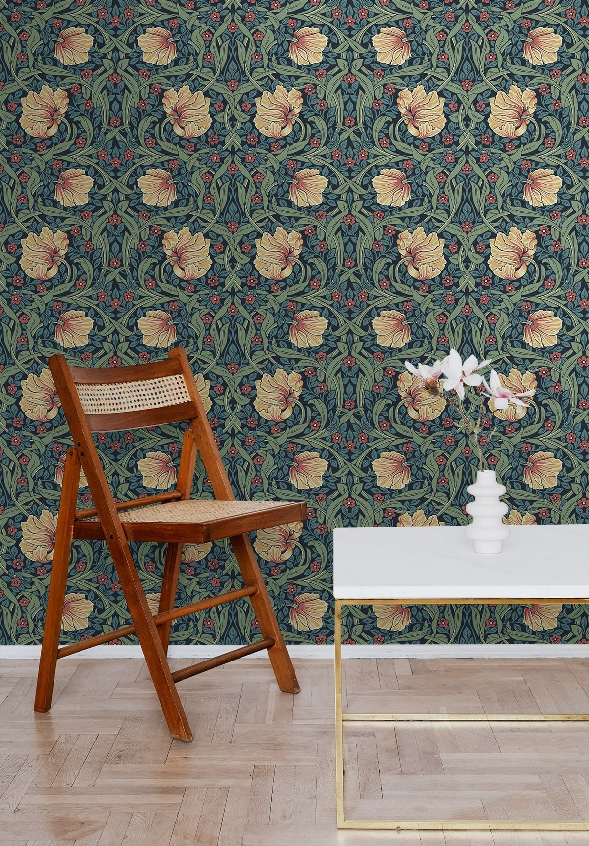 Pimpernel Garden Vintage Floral Prepasted Wallpaper